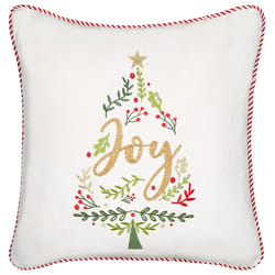 Throw Cushion ECHEVERIA Velvet 45 x 45 cm White Christmas Pattern