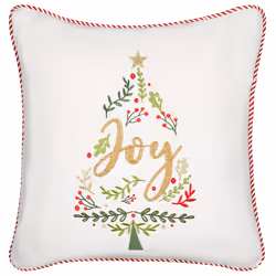 Set of 2 Decorative Cushions ECHEVERIA Velvet 45 x 45 cm White Christmas Pattern