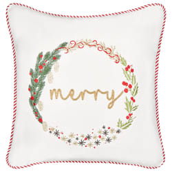 Throw Cushion EUCHARIS Velvet 45 x 45 cm White Christmas Pattern