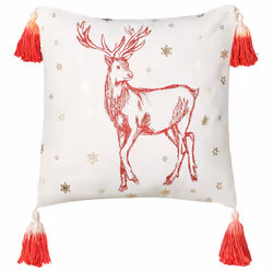 Set of 2 Decorative Cushions VALLOTA Cotton 45 x 45 cm White Christmas Pattern
