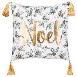 Set of 2 Decorative Cushions ZAMIA Cotton 45 x 45 cm White Christmas Pattern