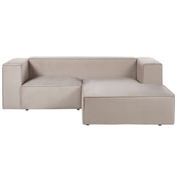 Corner Sofa VERNON Velvet Taupe 2 Seater Left Hand
