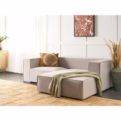 Corner Sofa VERNON Velvet Taupe 2 Seater Left Hand