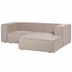 Corner Sofa VERNON Velvet Taupe 2 Seater Left Hand