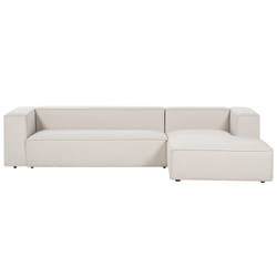 Corner Sofa VERNON Fabric Light Beige 3 Seater Left Hand