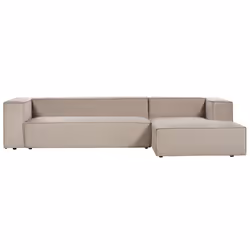 Corner Sofa VERNON Velvet Taupe 3 Seater Left Hand