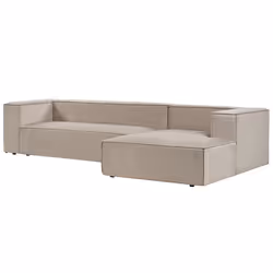 Corner Sofa VERNON Velvet Taupe 3 Seater Left Hand