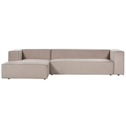 Corner Sofa VERNON Velvet Taupe 3 Seater Right Hand