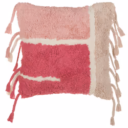 Set of 2 Decorative Cushions BISTORTA Cotton 45 x 45 cm Pink Geometric Pattern