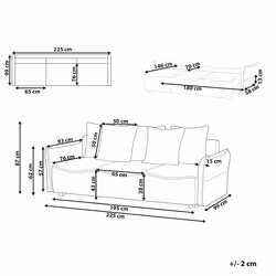 Sofa Bed KRAMA Boucle White with Storage 3 Seater