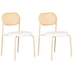 Set of 2 Dining Chairs ADAVER Metal Light Brown