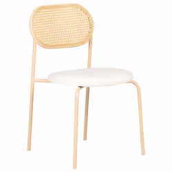 Set of 2 Dining Chairs ADAVER Metal Light Brown