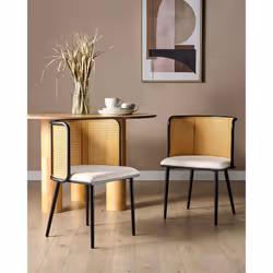 Set of 2 Dining Chairs KOBUK Metal Black