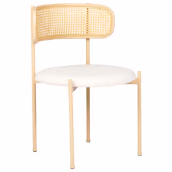 Set of 2 Dining Chairs ANDOVER Metal Light Brown