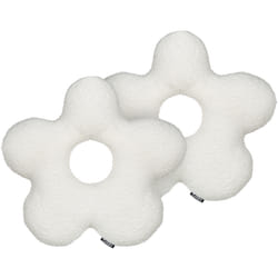 Set of 2 Decorative Cushions CAMPONULA Boucle 40 x 40 cm Off-White Solid