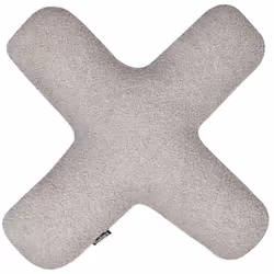 Set of 2 Decorative Cushions HESPERIS Boucle Light Grey Solid