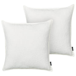 Set of 2 Decorative Cushions SENECIA Boucle 45 x 45 cm Off-White Solid