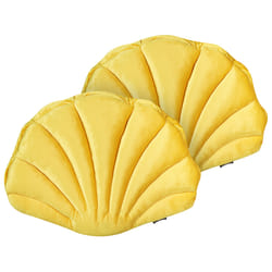 Set of 2 Decorative Cushions CONSOLIDA Velvet 47 x 35 cm Yellow Solid