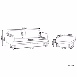 Sofa TONSBERG Boucle White with Ottoman 3 Seater