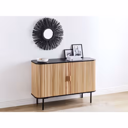 Cabinet LINDON Paulownia Wood Brown/ Black
