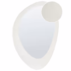 Wall Mirror AUDES 60 cm 90 cm Velvet Off-White