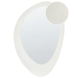 Wall Mirror AUDES 60 cm 90 cm Velvet Off-White