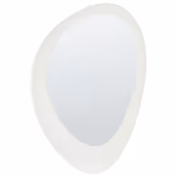 Wall Mirror AUDES 60 cm 90 cm Velvet Off-White