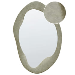 Wall Mirror LENAX 59 cm 90 cm Velvet Olive Green