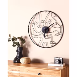 Wall Clock MENTON 50 cm Metal Black