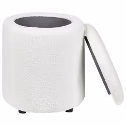 Storage Pouffe MARYLAND Boucle Off-White 38 cm 38 cm 40 cm