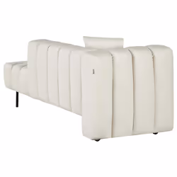 Left Hand Chaise Lounge LANNILS Faux Leather Off-White