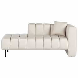 Right Hand Chaise Lounge LANNILS Faux Leather Off-White