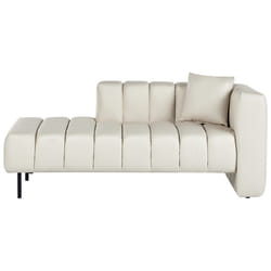 Right Hand Chaise Lounge LANNILS Faux Leather Off-White