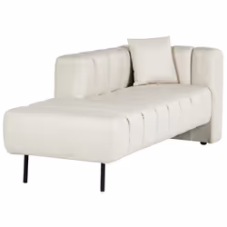 Right Hand Chaise Lounge LANNILS Faux Leather Off-White