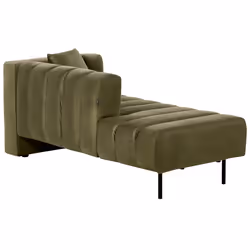 Right Hand Chaise Lounge LANNILS Velvet Olive Green