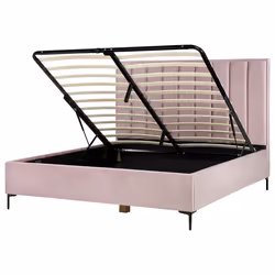 Ottoman Bed Velvet SEZANNE 180 x 200 cm (EU Super King) Pink