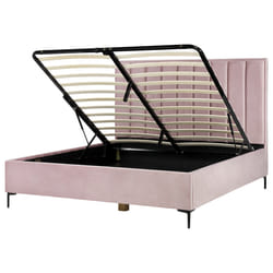 Ottoman Bed Velvet SEZANNE 180 x 200 cm (EU Super King) Pink