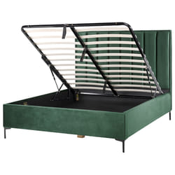 Ottoman Bed Velvet SEZANNE 160 x 200 cm (EU King Size) Dark Green
