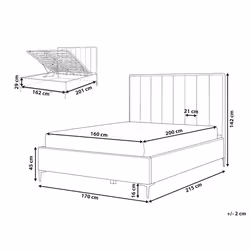 Ottoman Bed Velvet SEZANNE 160 x 200 cm (EU King Size) Dark Green