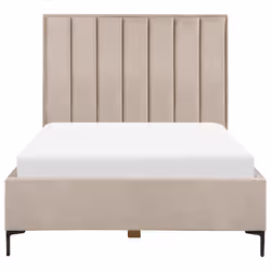 Ottoman Bed Velvet SEZANNE 140 x 200 cm (EU Double) Taupe