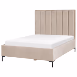 Ottoman Bed Velvet SEZANNE 140 x 200 cm (EU Double) Taupe - Additional view 4
