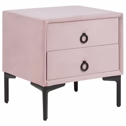 2 Drawer Bedside Table SEZANNE Velvet Pink