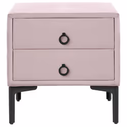 2 Drawer Bedside Table SEZANNE Velvet Pink