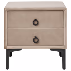 2 Drawer Bedside Table SEZANNE Velvet Taupe - Additional view 3