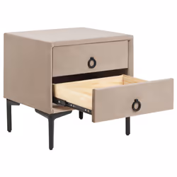 2 Drawer Bedside Table SEZANNE Velvet Taupe - Additional view 4