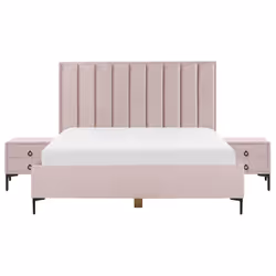 Bedroom Set Velvet SEZANNE 180 x 200 cm (EU Super King) Pink
