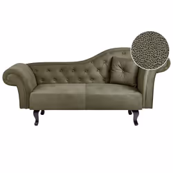 Right Hand Chaise Lounge LATTES Velvet Olive Green