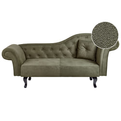 Right Hand Chaise Lounge LATTES Velvet Olive Green