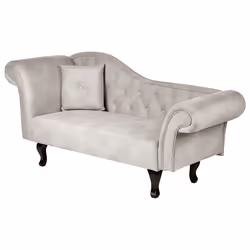 Left Hand Chaise Lounge LATTES Velvet Taupe
