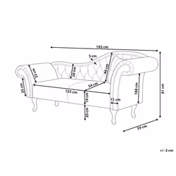 Right Hand Chaise Lounge LATTES Velvet Taupe
